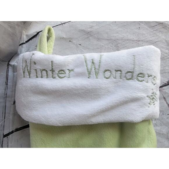 Winnie the Pooh Christmas Stocking Winter Wonders 18in Pastel Green Snowflakes - Picture 5 of 8